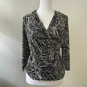 CHAUS Zebra Print Blouse S